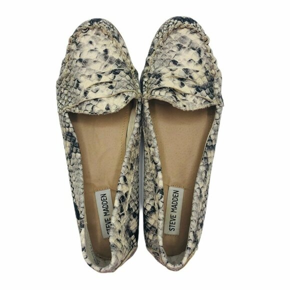 Steve Madden Womens Snake Print Loafers Flats Murphey Slip On Comfort Size 8.5 - Picture 1 of 11